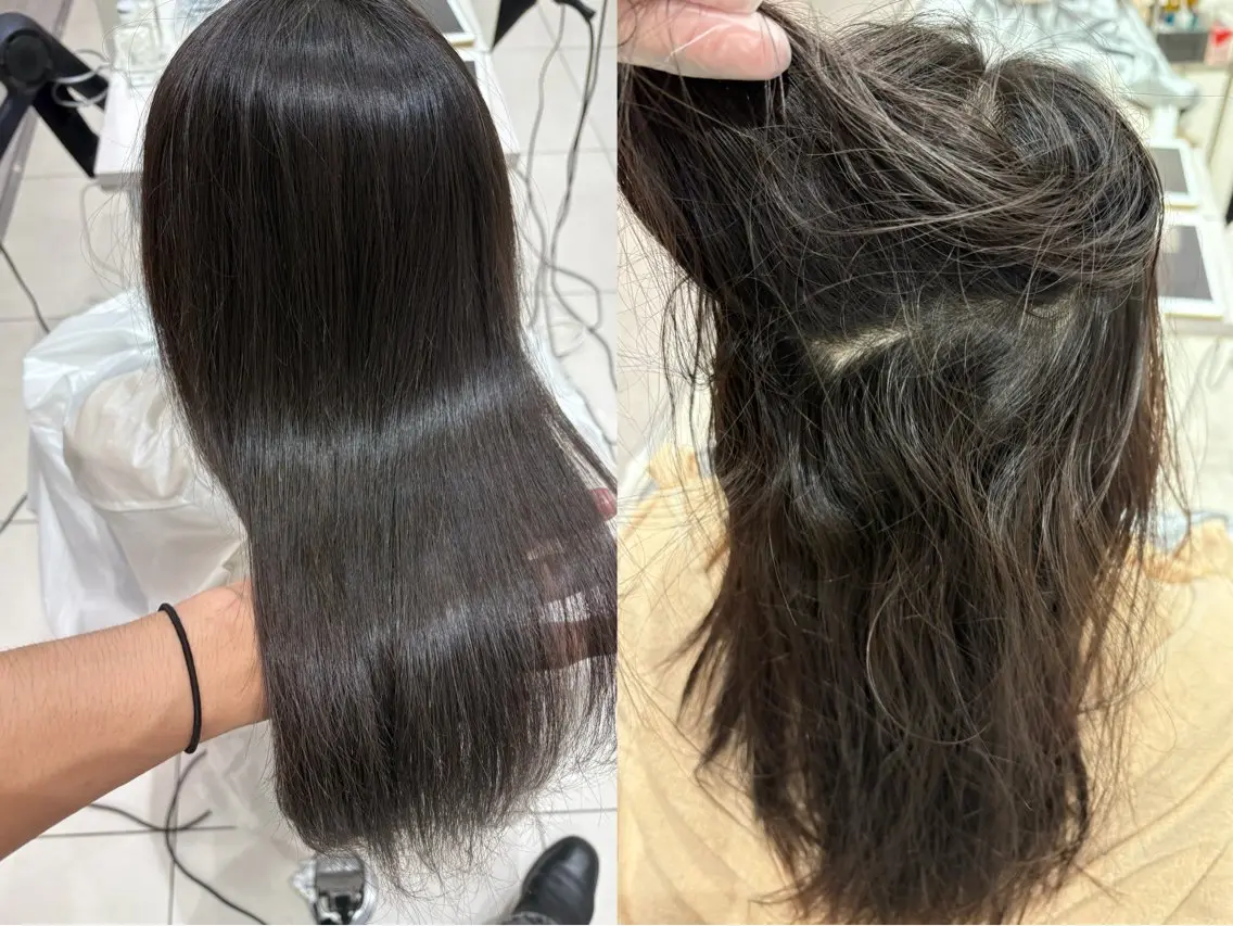 ロング パーマ 縮毛矯正 透明感カラー🌈 sena✨のヘアスタイル