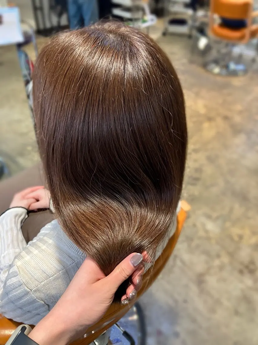 セミロング カラー ブラウンカラー 🫧縮毛矯正支持率 No.1 ほのか🫧のヘアスタイル