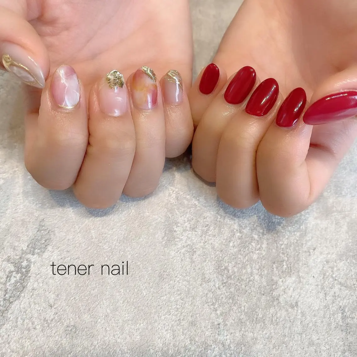 ネイル 大理石ネイル(マーブル) ニュアンスネイル テネルネイル tener nailのネイルデザイン