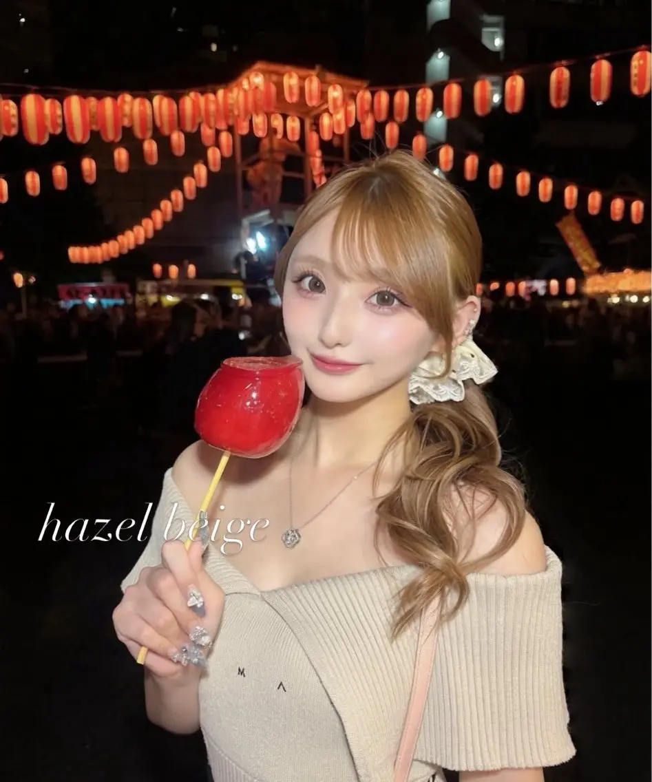 ミディアム カラー ヘアアレンジ ベージュカラー ブリーチ ヘーゼル ブリーチなしカラー ヘアカラー 🤍韓国うる艶カラー YUKI🤍のヘアスタイル
