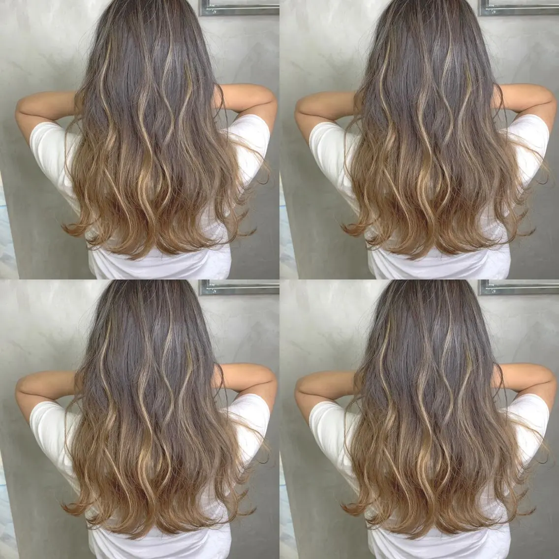 ロング ハイライト レイヤーカット Selene hair OSAKAのヘアスタイル