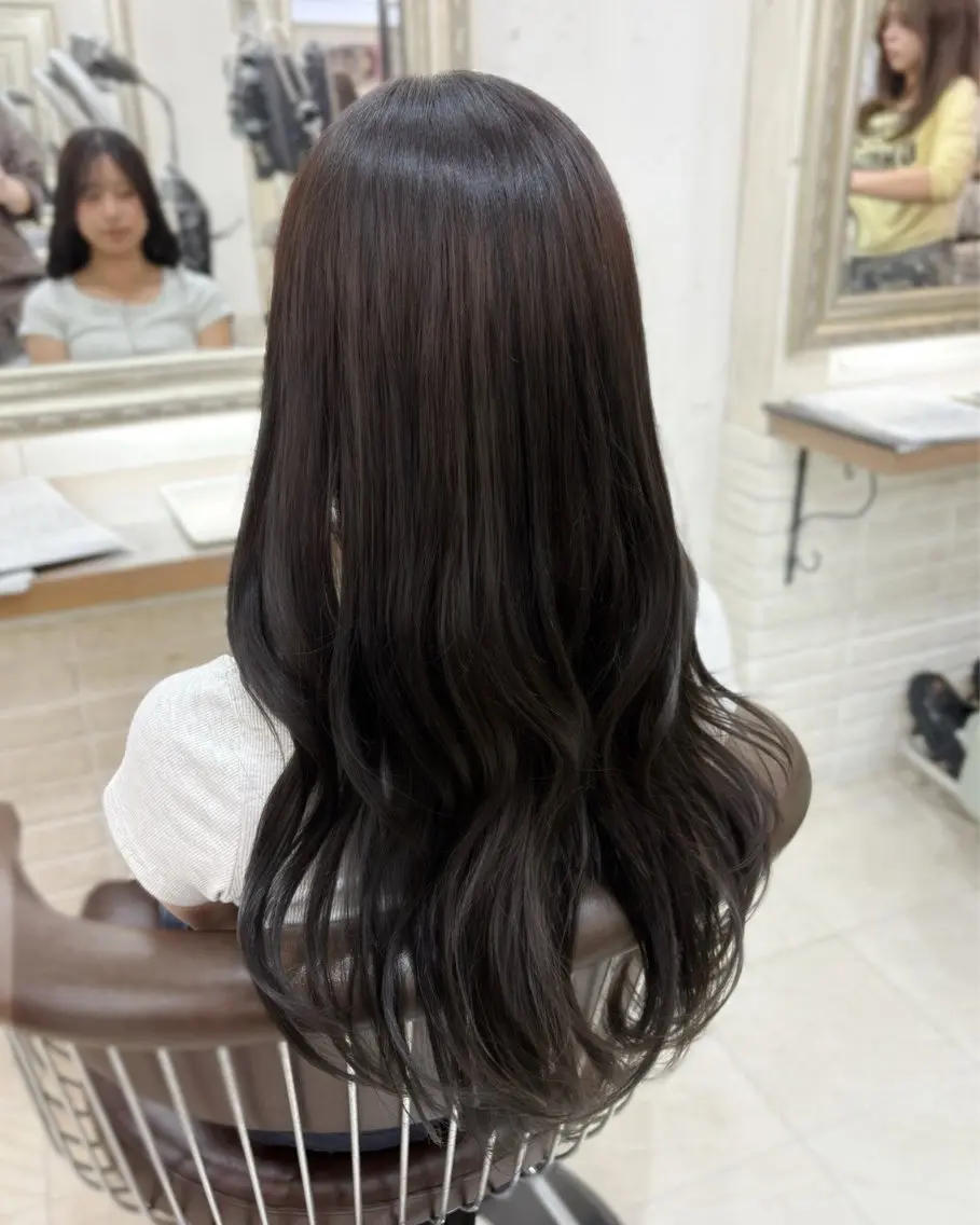 セミロング カット ヘアカラー トリートメント 透明感カラー/ くびれヘア/館岡俊平のヘアスタイル