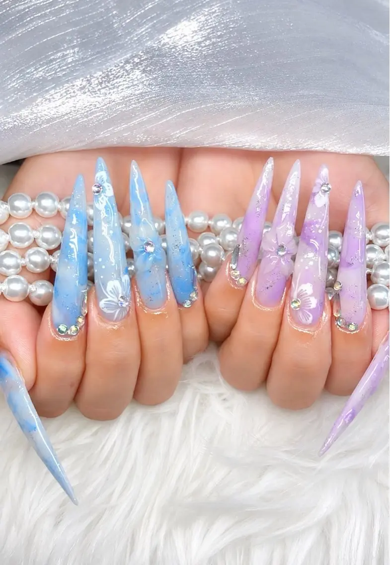 ネイル アートネイル オーロラネイル チークネイル 長さ出し フットネイル ハンドネイル Chan nailsのネイルデザイン