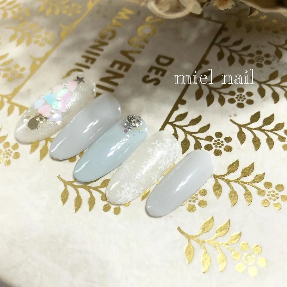 ネイル 冬ネイル クリスマス ハンドネイル miel nailのネイルデザイン