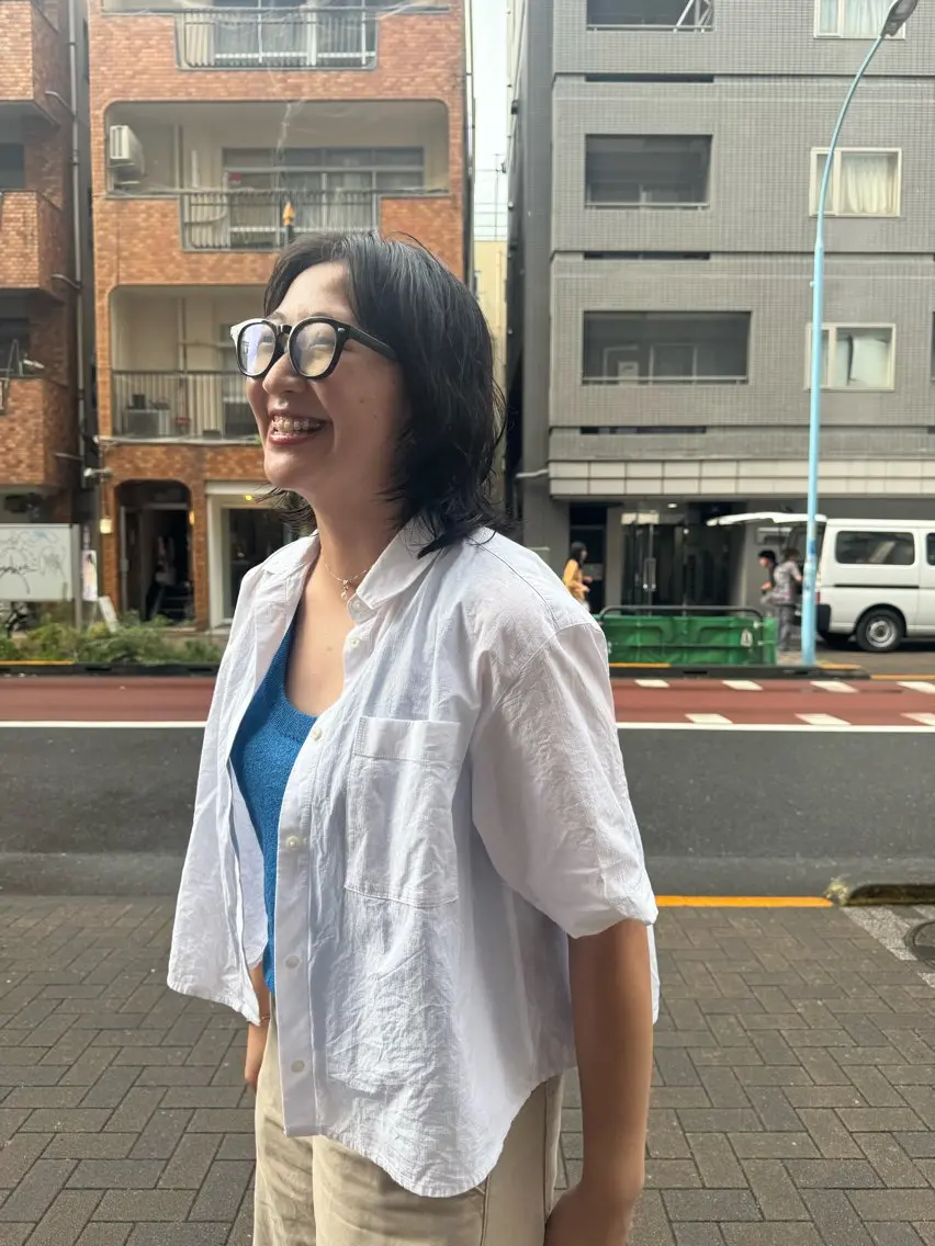 ミディアム カット パーマ ワタナベ ヒヨリのヘアスタイル