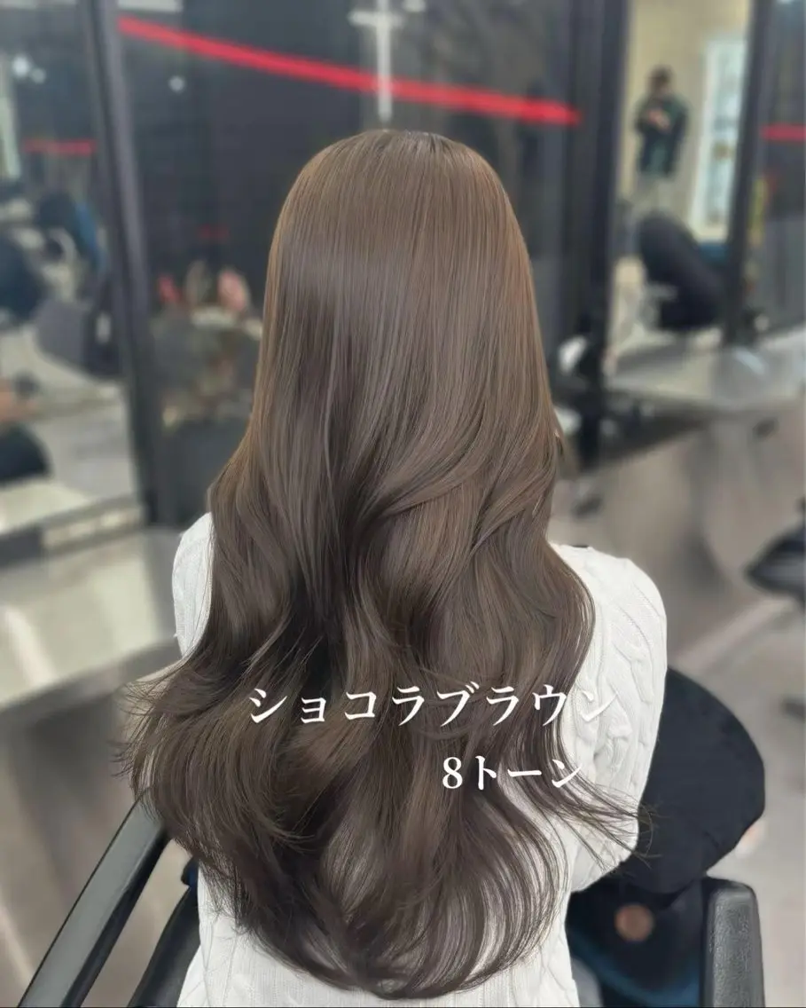 ロング カラー アディクシーカラー アッシュ アッシュブラック ベージュカラー 黒髪 Ardore 韓国風カラー大阪のヘアスタイル