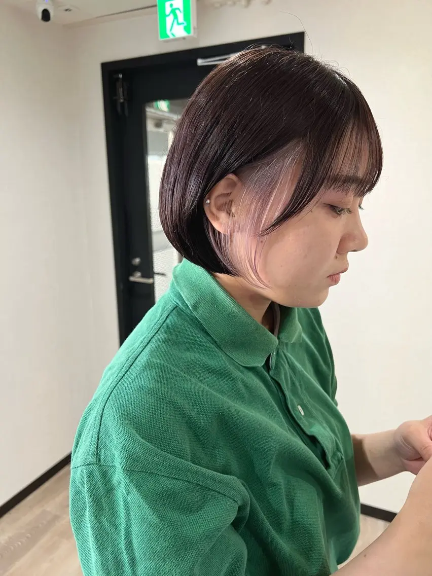 ショート カラー ボブ カット ヘアカラー トリートメント 🌱小顔魅せショート 髪質改善カラー/泉綺のヘアスタイル