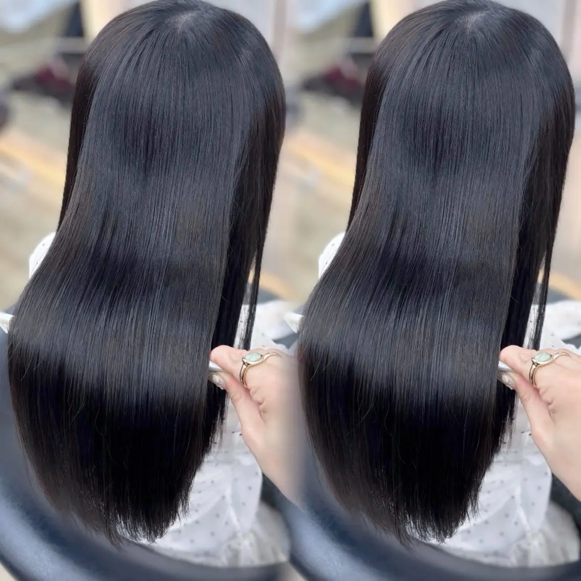 ミディアム カラー 縮毛矯正 カット ヘアカラー 縮毛矯正 トリートメント 韓国レイヤー🇰🇷 /縮毛矯正💎/月音のヘアスタイル
