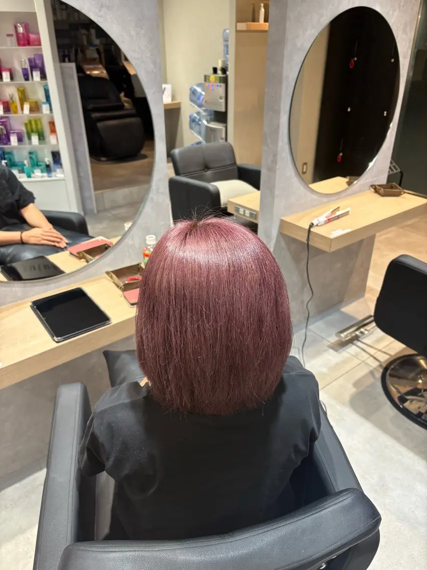 ミディアム カラー ブリーチ ラベンダーカラー ピンクカラー ピンクラベンダー 透明感カラー/艶髪 🫧ayaneのヘアスタイル