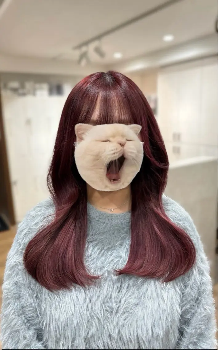 セミロング カット ヘアカラー 🍒ベージュ×エンド カラー🍒まゆかのヘアスタイル