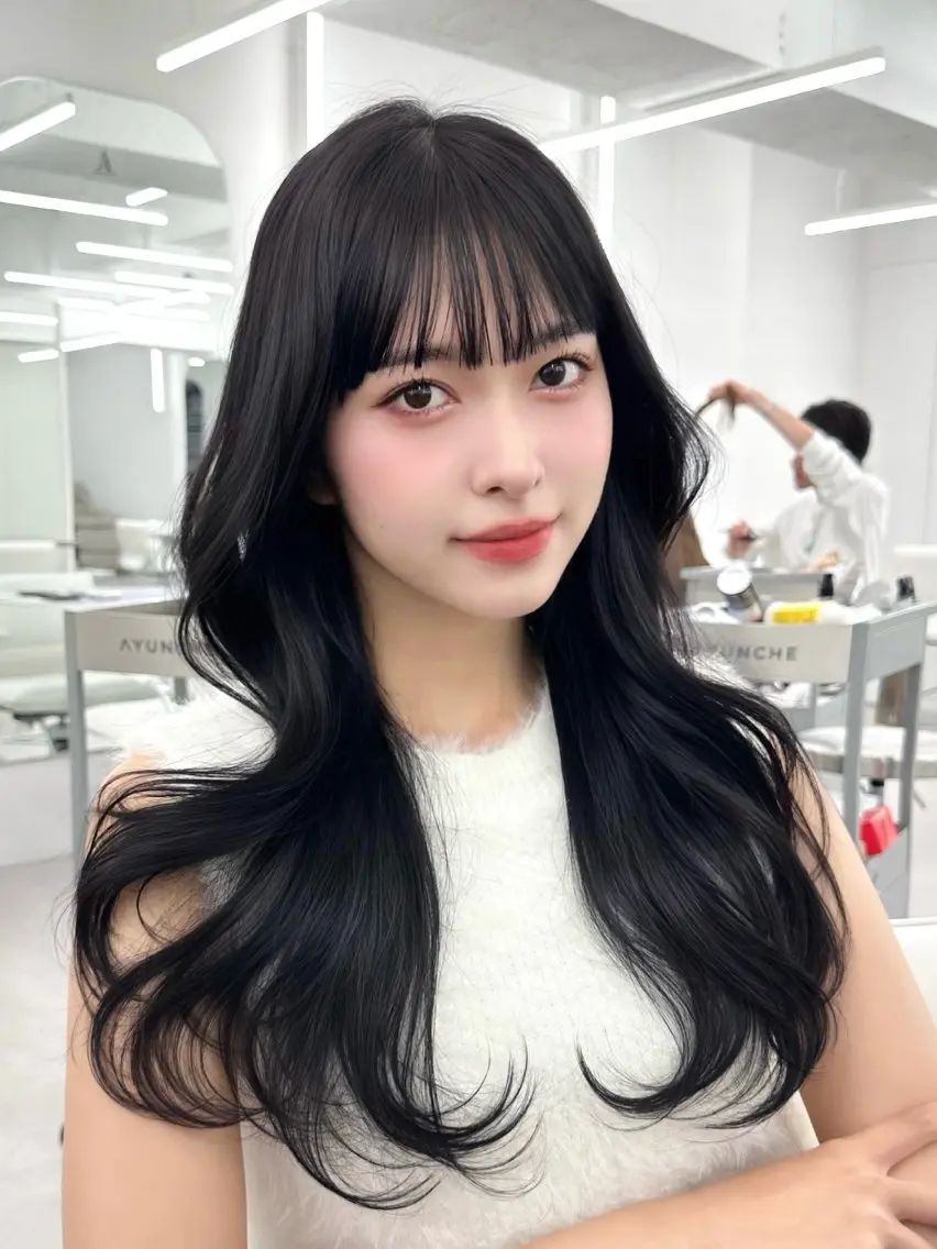 【🫧新規様美髪セット🫧】全体力ット+天使の艶カラー🩵+AYUNCHE 3stepトリートメント🌟+コテ巻きの写真