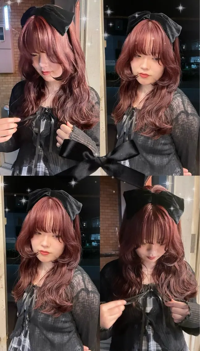 ブリーチなしダブルケアカラー+オリジナルトリートメント+前髪.顔周りカット👙の写真