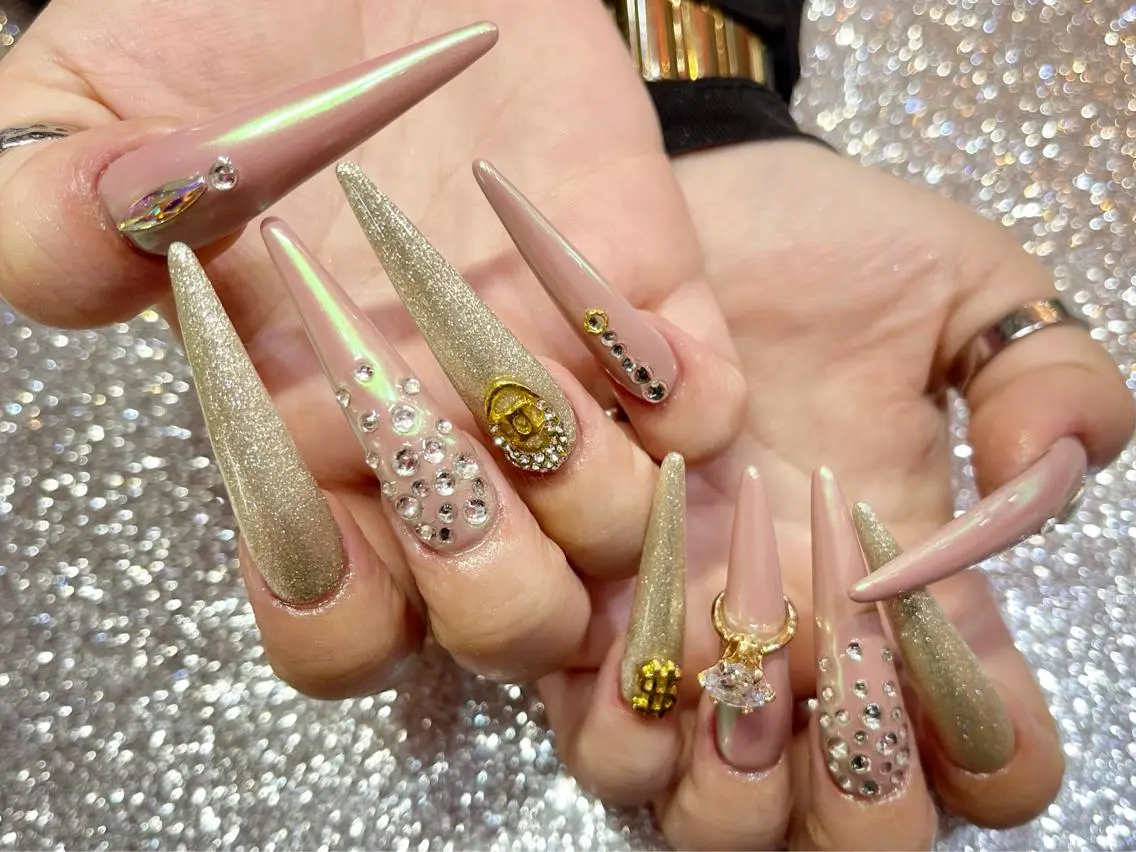 ロング ネイル ハンドネイル 柏ネイルサロン NAIL FOCUSのネイルデザイン