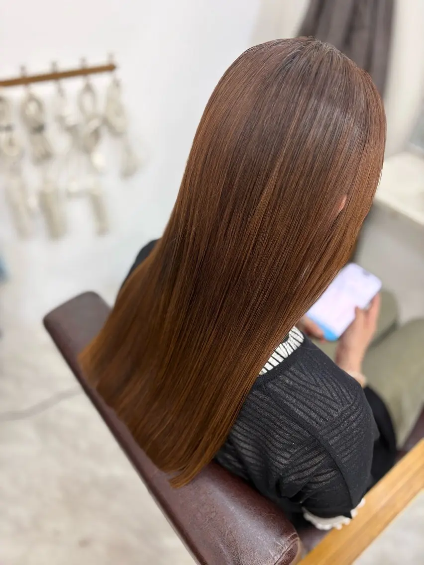 ロング カット 縮毛矯正 松木 風夏のヘアスタイル