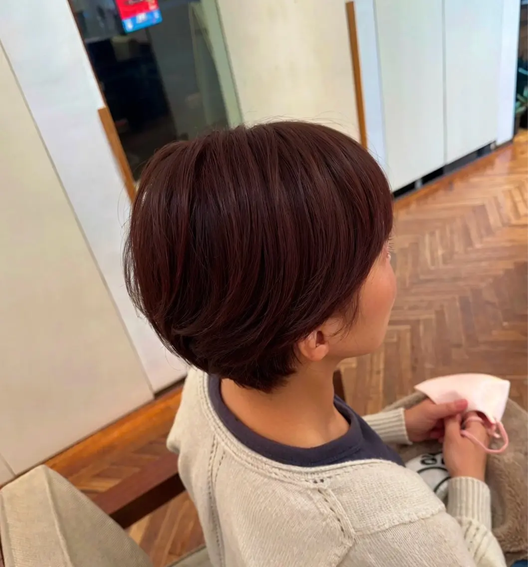 ショート カラー ブラウンカラー ピンクカラー ピンクブラウン ショートヘア 吉田 新平のヘアスタイル