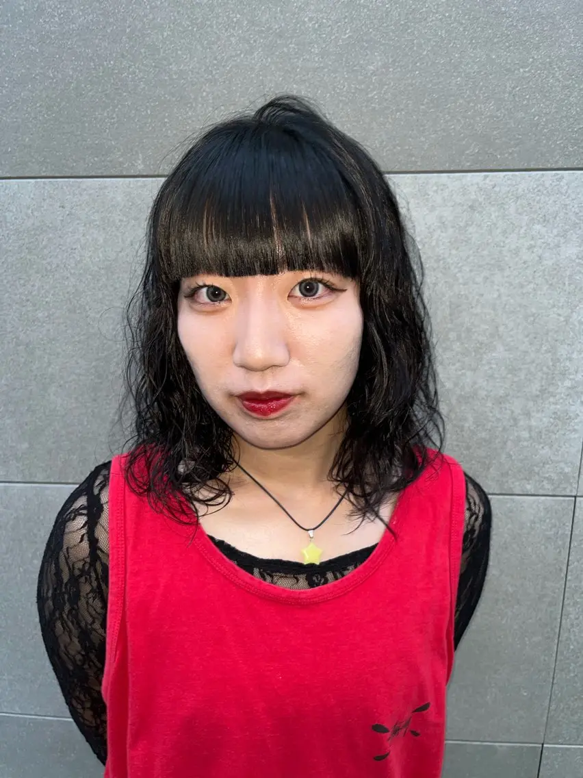 ミディアム パーマ ミディアムパーマ ボブ レイヤーカット ウルフカット カット パーマ 似合わせパーマ/ 山本銀次郎のヘアスタイル