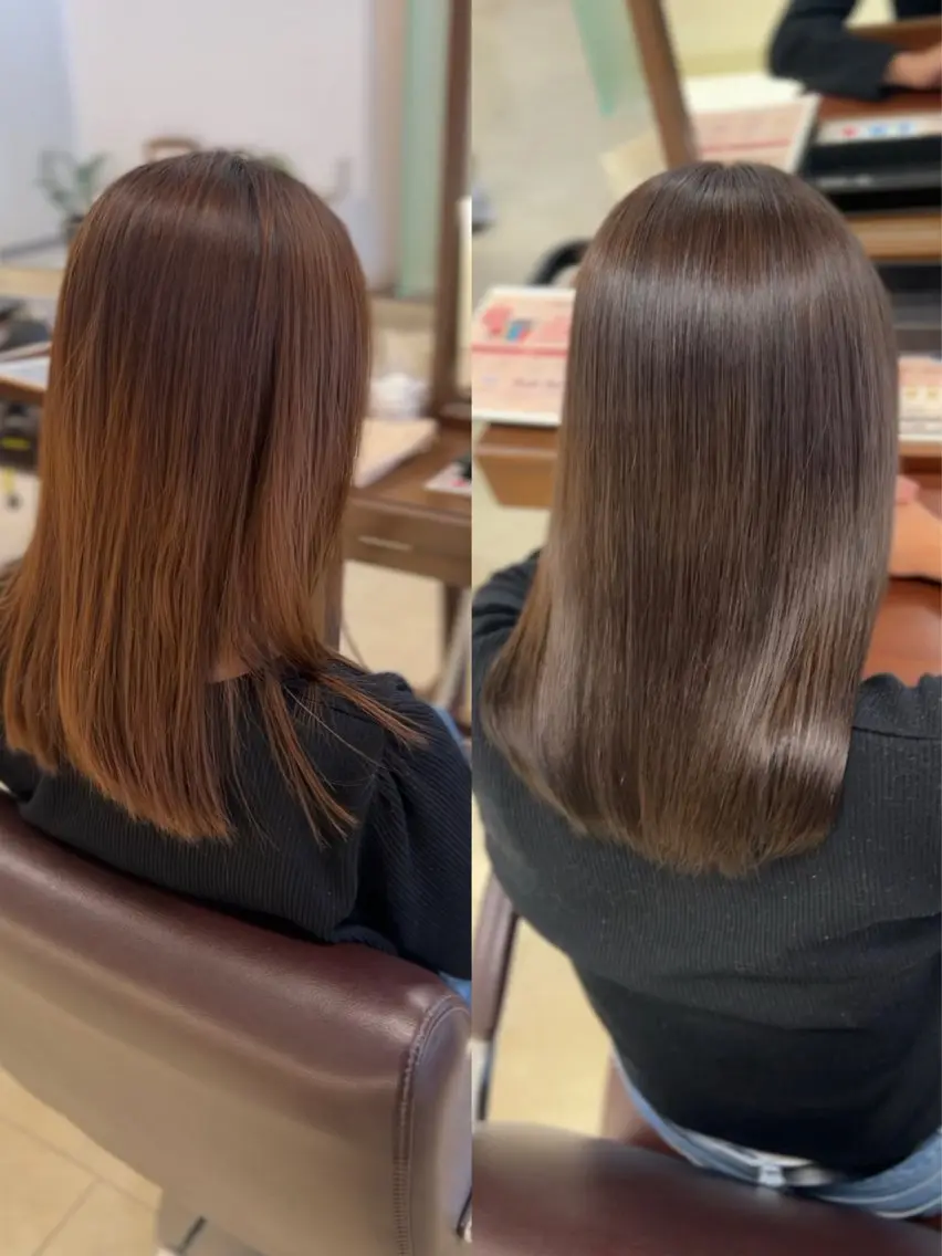 カラー 縮毛矯正 ヘアカラー トリートメント 越納 陸のヘアスタイル