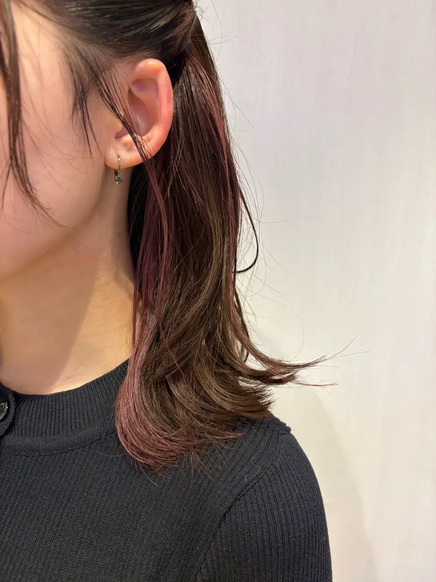カラー ブラウンカラー ココアブラウン レッドカラー 上川畑 つかさのヘアスタイル