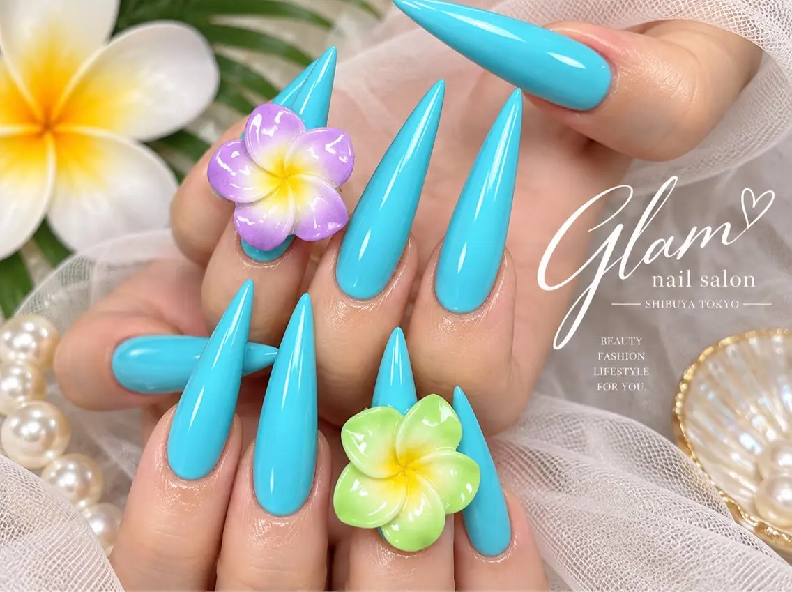 ネイル ハンドネイル エツメ💅 長さ出し🎀デザインのネイルデザイン