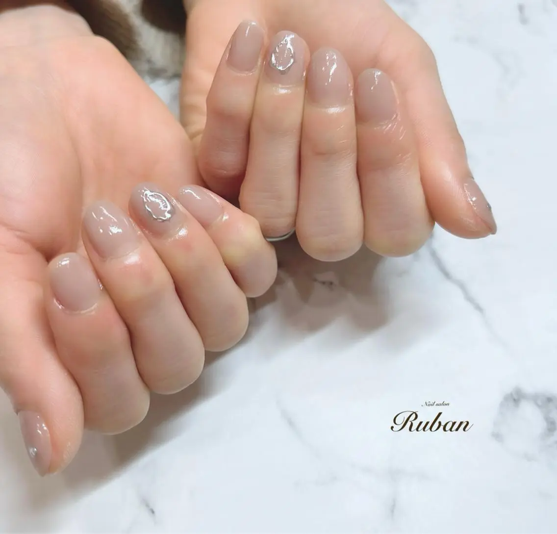 ネイル ミラーネイル ワンカラーネイル シンプルネイル Nail salon Rubanのネイルデザイン