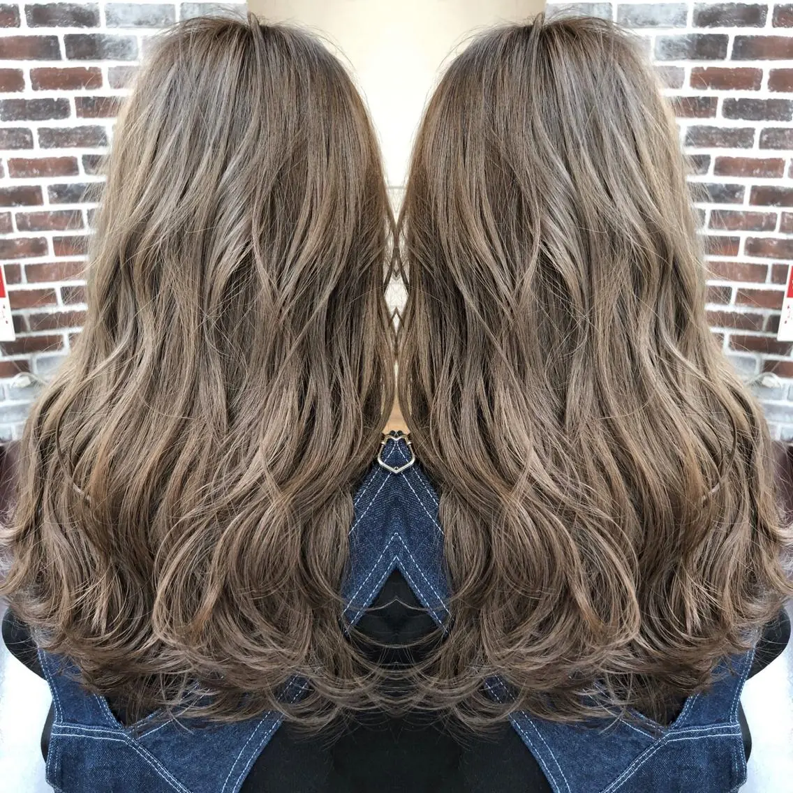 ロング カラー アディクシーカラー ブリーチ ダブルカラー グレージュ ハイトーンカラー ヘアカラー トリートメント 木下大地 HAIR Oneのヘアスタイル
