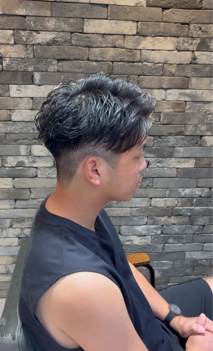 ショート パーマ メンズ カット パーマ メンズサロン リョウタのヘアスタイル