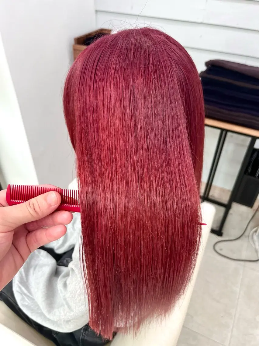 ミディアム カラー ヘアカラー トリートメント ブリーチ有無Wカラー メンズパーマ大成のヘアスタイル