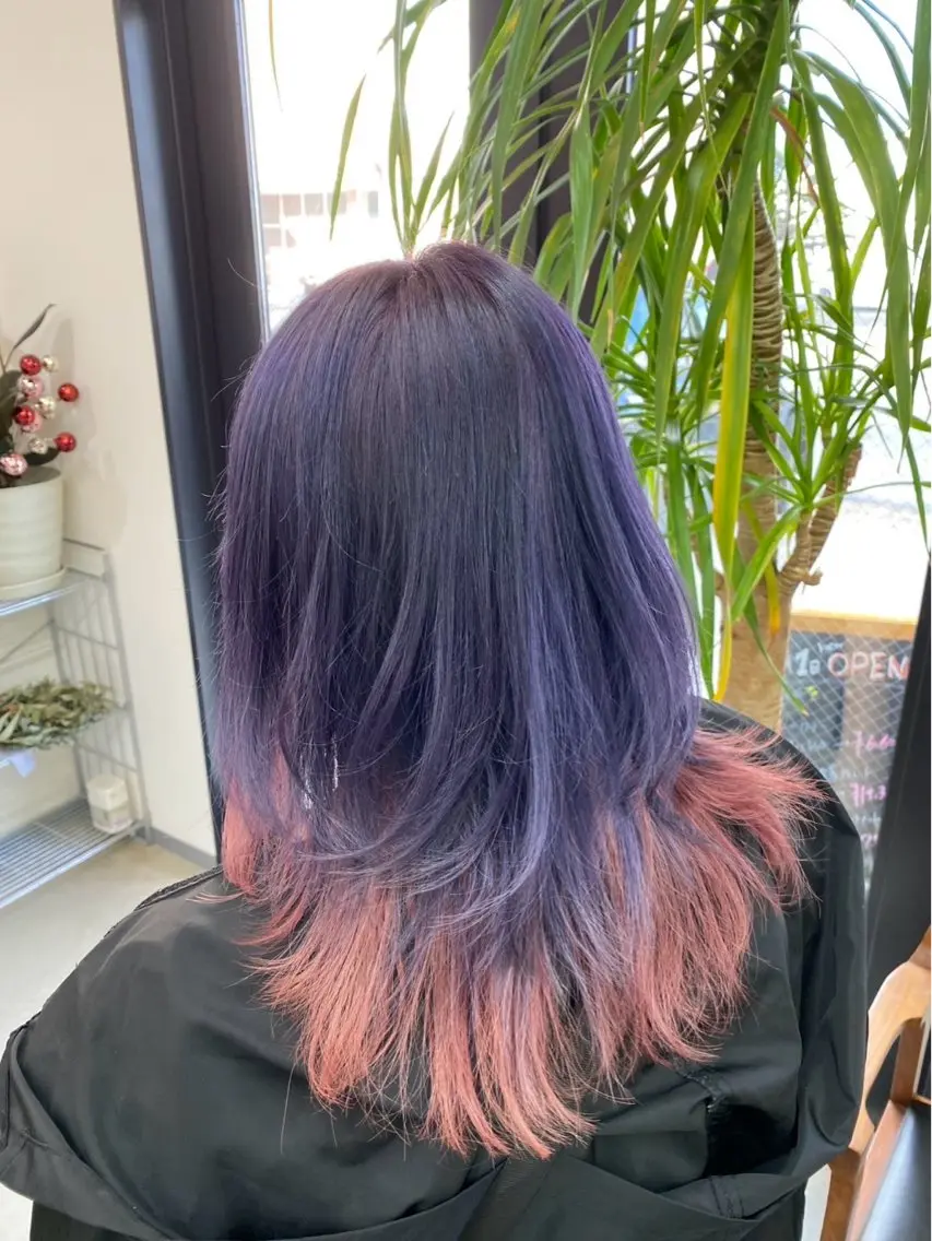 セミロング カラー 滝口 雪月花のヘアスタイル