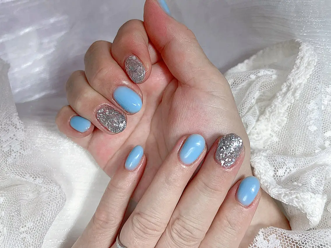 ネイル アートネイル オーロラネイル ガーリー キラキラネイル 韓国ネイル Ayumi NailSalonUのネイルデザイン