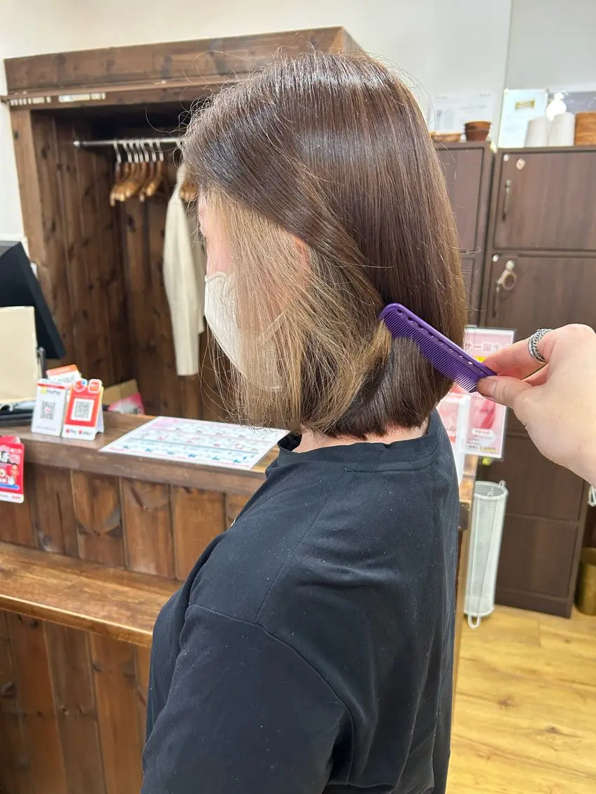 ミディアム カラー ベージュカラー ブラウンカラー インナーカラー ヘアカラー 🦋メンズカット/パ ーマモデル紀輔🦋のヘアスタイル