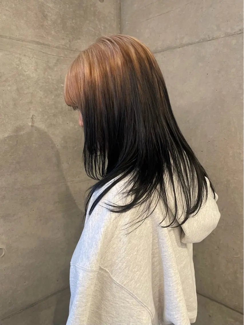 セミロング カラー ブリーチ デザインカラー ハッシュカット/ハイ トーン/HIROKIのヘアスタイル
