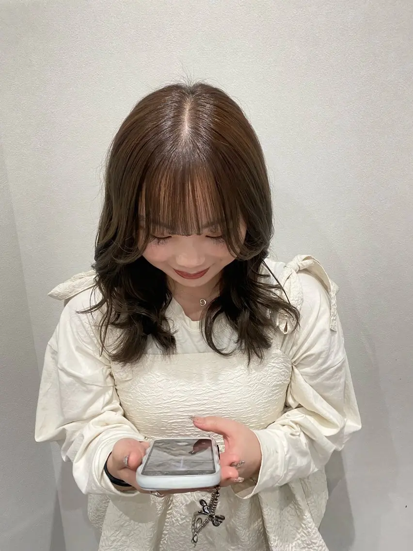 ミディアム カラー ヘアアレンジ ヘアカラー ボブ /ニュアンス/ satomi🧸💖のヘアスタイル