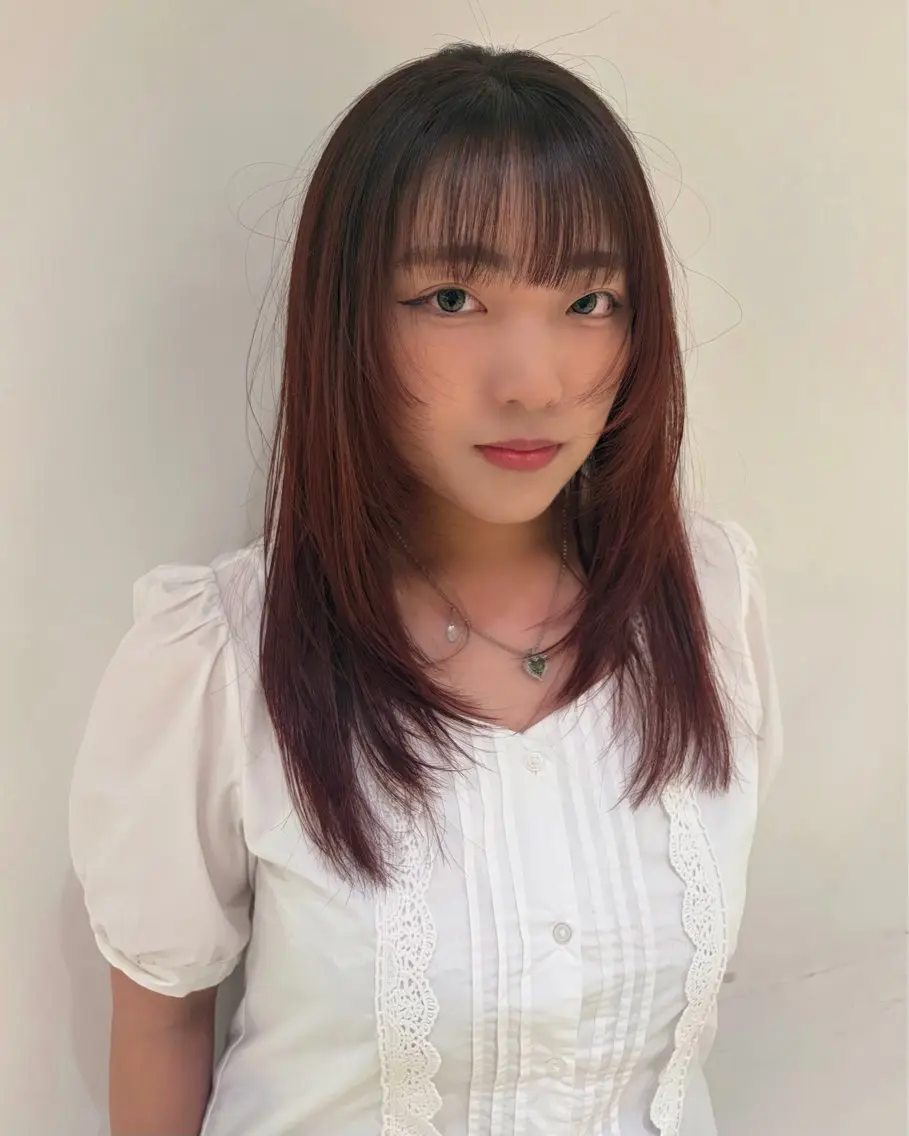 セミロング ハッシュカット ヘアカラー Riko/ カットモデル募集❤︎のヘアスタイル