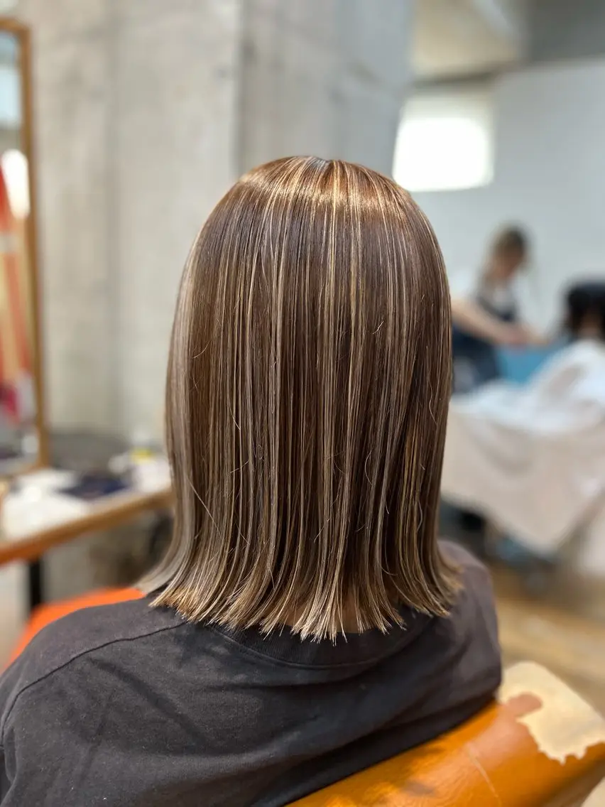 ミディアム カラー ヘアカラー トリートメント 🎨デザイン🥇 美髪・艶髪　日暮千敬のヘアスタイル