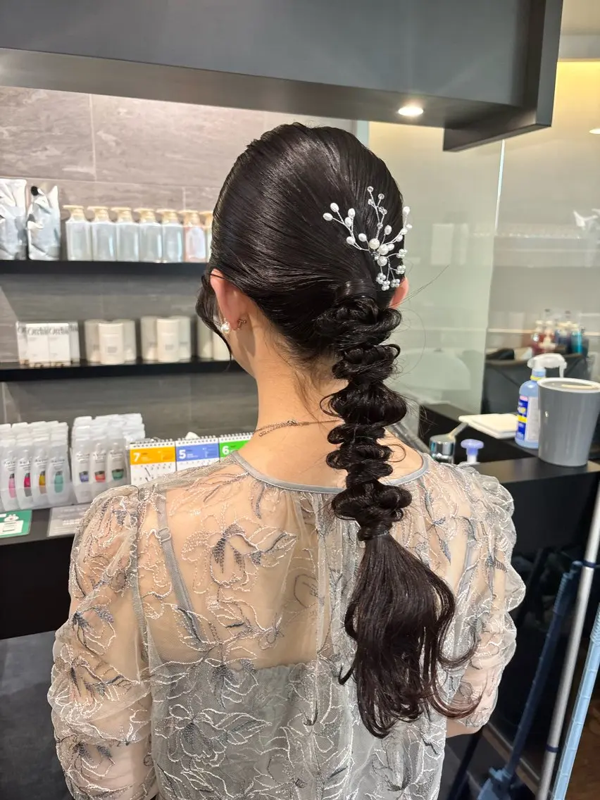 ロング ヘアアレンジ ヘアセット ブリーチなし ダブルカラー/ゆなのヘアスタイル