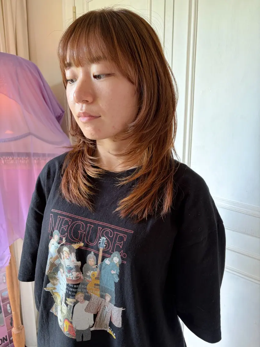 ミディアム RINKA 岡崎美容室のヘアスタイル