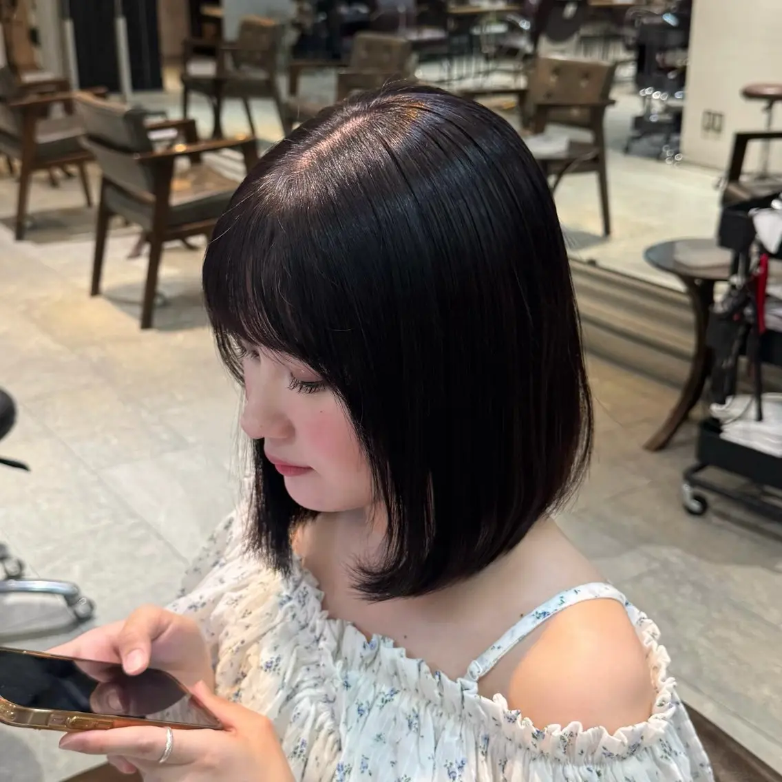 ミディアム カラー ヘアカラー 🤍渋谷/透明感 艶カラーみほ🎀໒꒱のヘアスタイル