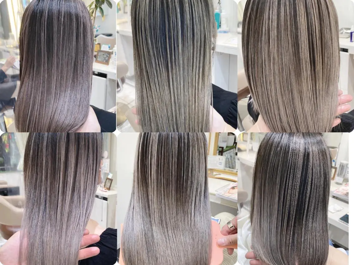 セミロング カラー 髪質改善 ヘアカラー トリートメント 尾﨑 春華のヘアスタイル