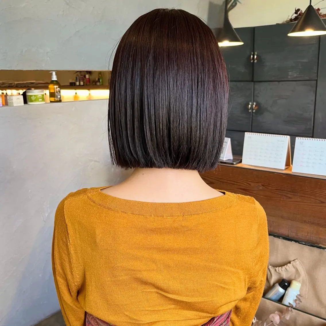 ショート カラー パーマ ストレートパーマ ささき ゆめのヘアスタイル