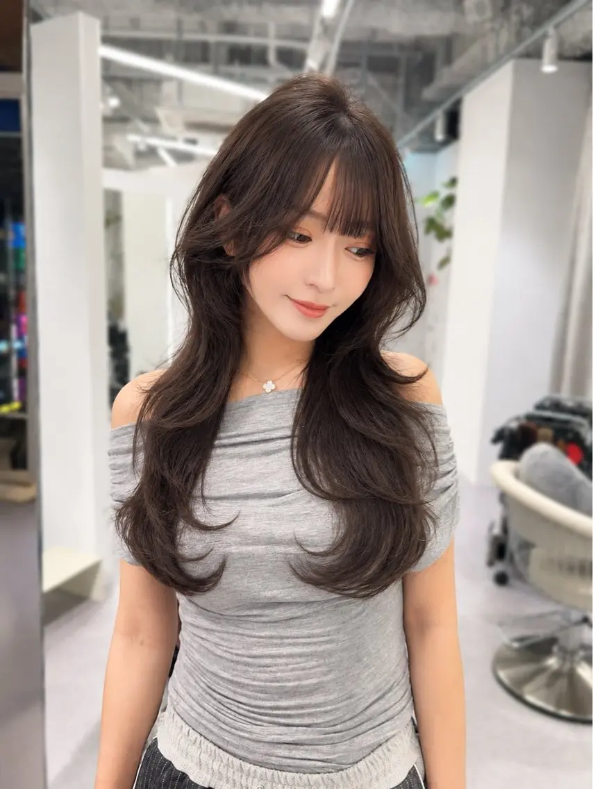 ハイレイヤー+韓国風Cカールパーマの写真