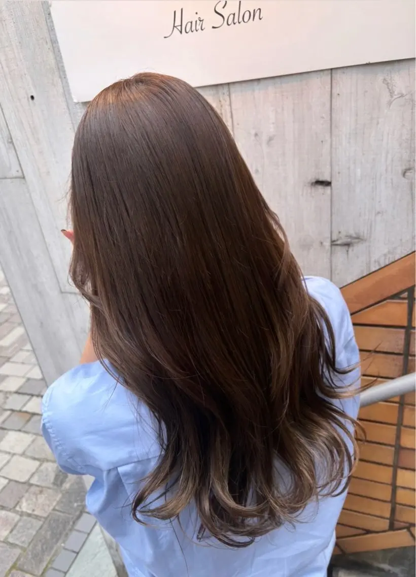 ロング ヘアカラー トリートメント 山本美月♥️艶カラー ♥️暖色カラー♥️のヘアスタイル