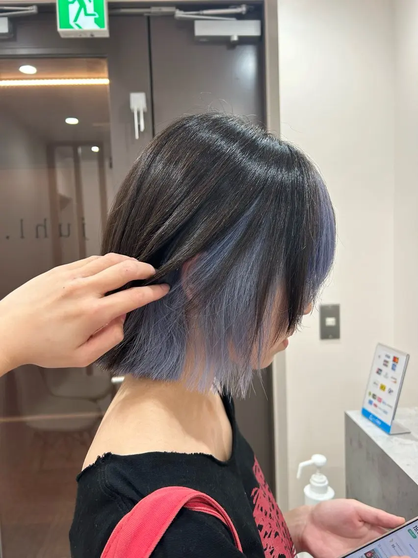 ショート カラー ブルーカラー インナーカラー 透明感/ダブルカラー /🌸ERI🌸のヘアスタイル