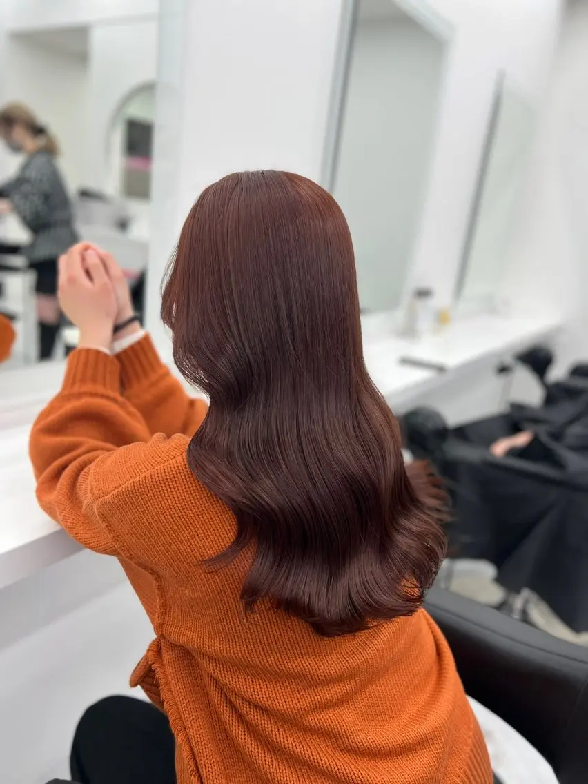 セミロング カラー ヘアカラー トリートメント 💖似合わせカラー レイヤー💖縮毛矯正のヘアスタイル