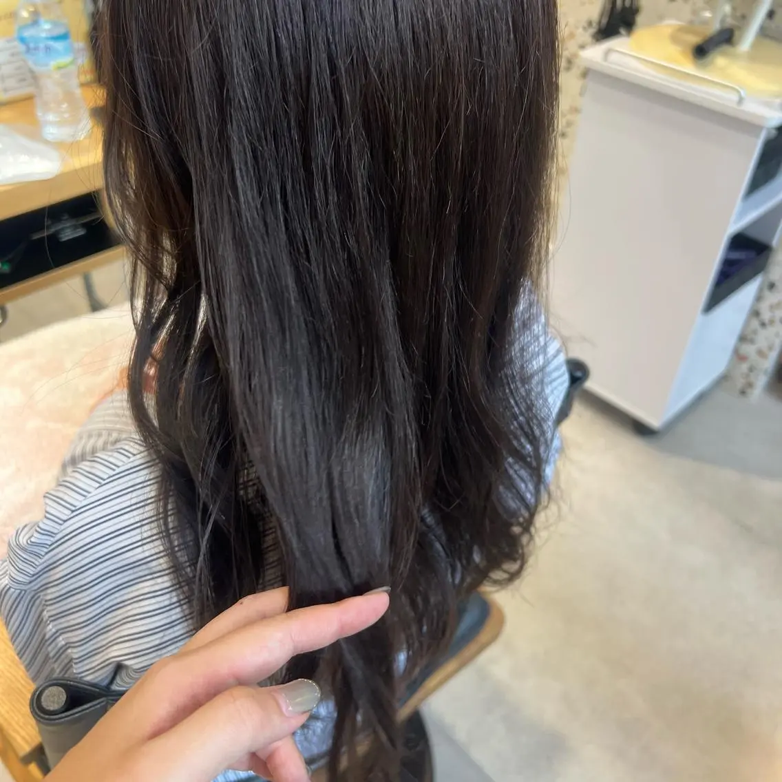 ミディアム カラー ブルーカラー ブルーパープル パープルカラー カット ヘアカラー トリートメント 韓国hair ·͜· watanabeのヘアスタイル
