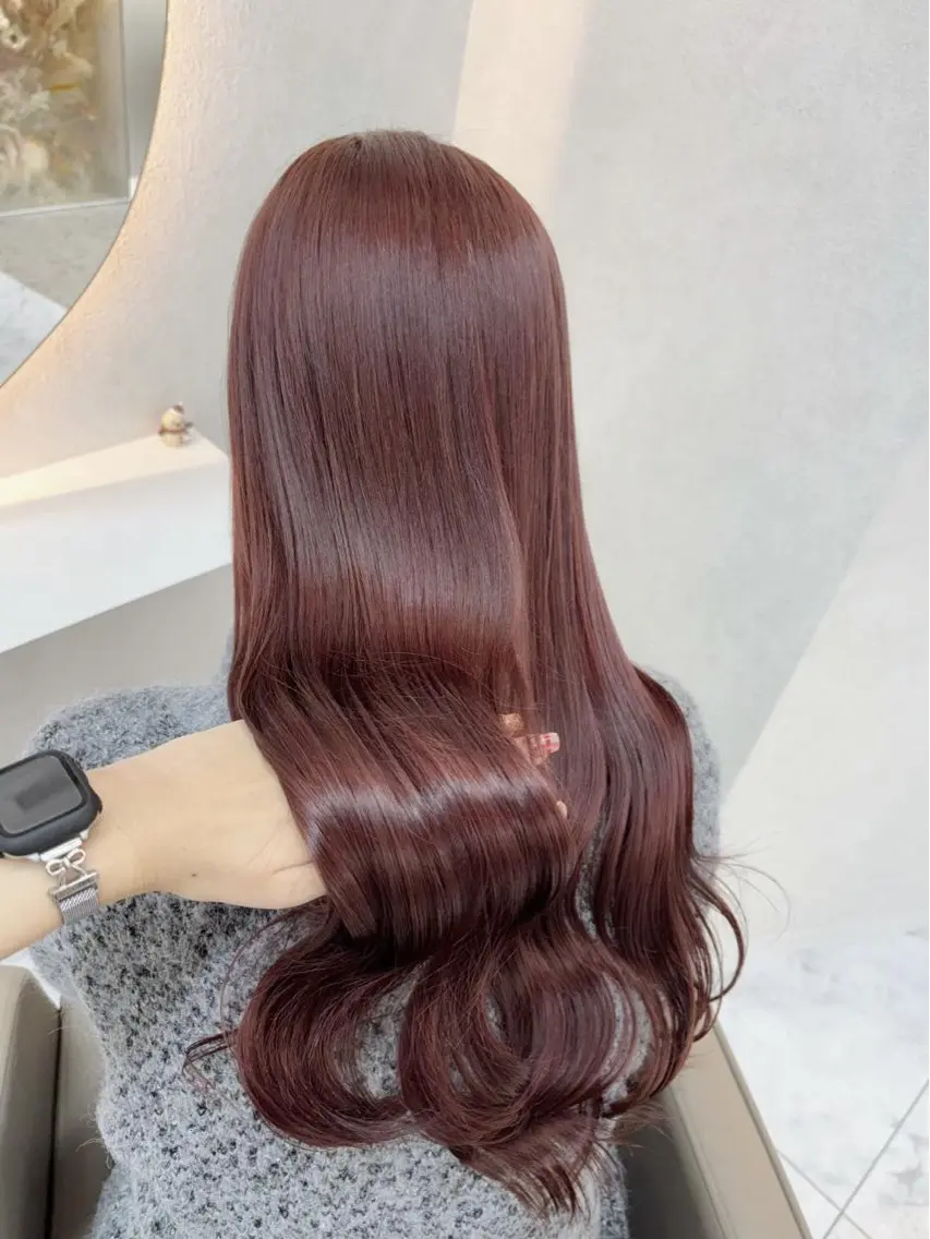 ロング カラー レッドカラー ヘアカラー トリートメント 🍒さき🍒大宮/ 艶カラー特化のヘアスタイル