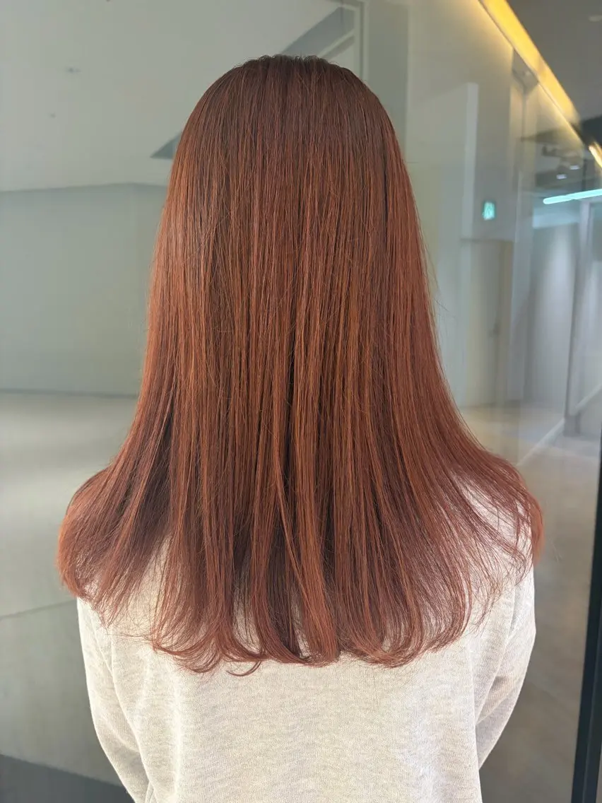 セミロング ヘアカラー トリートメント 暖色カラー/かまや ゆきえのヘアスタイル