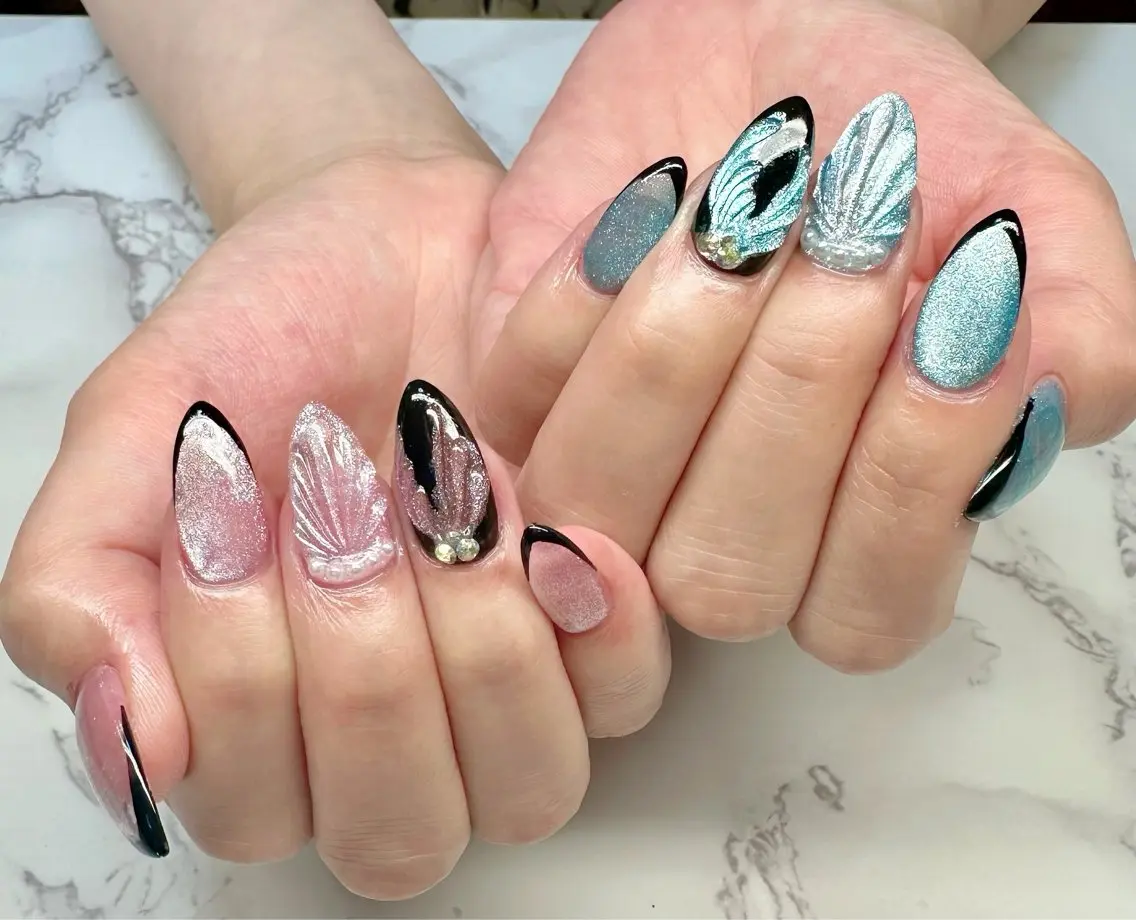 ネイル フレンチネイル マグネットネイル ニュアンスネイル ワンカラーネイル 夏ネイル Mai’s nailのネイルデザイン