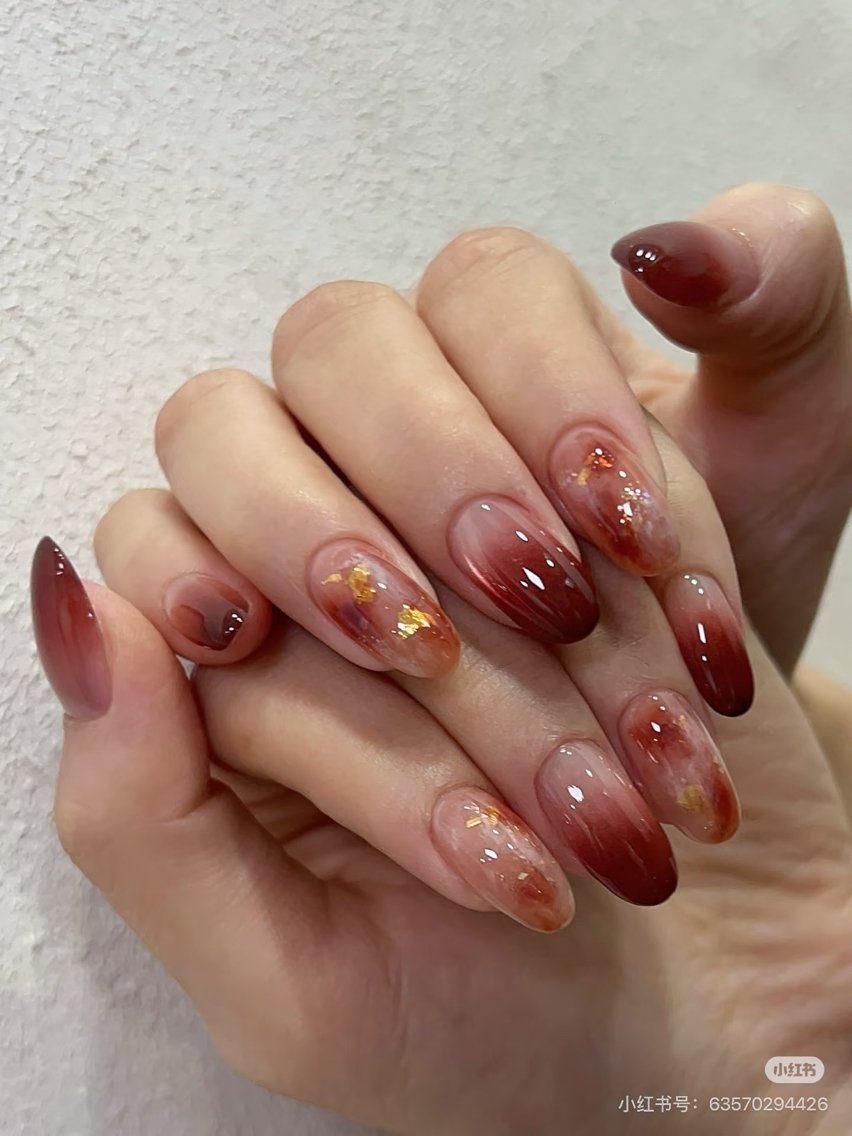 メンズ ネイル メンズ韓国風 ボルドー ブラウン チークネイル 長さ出し ハンドネイル ハンドケア NEW NAIL 池袋🔥🧲のネイルデザイン