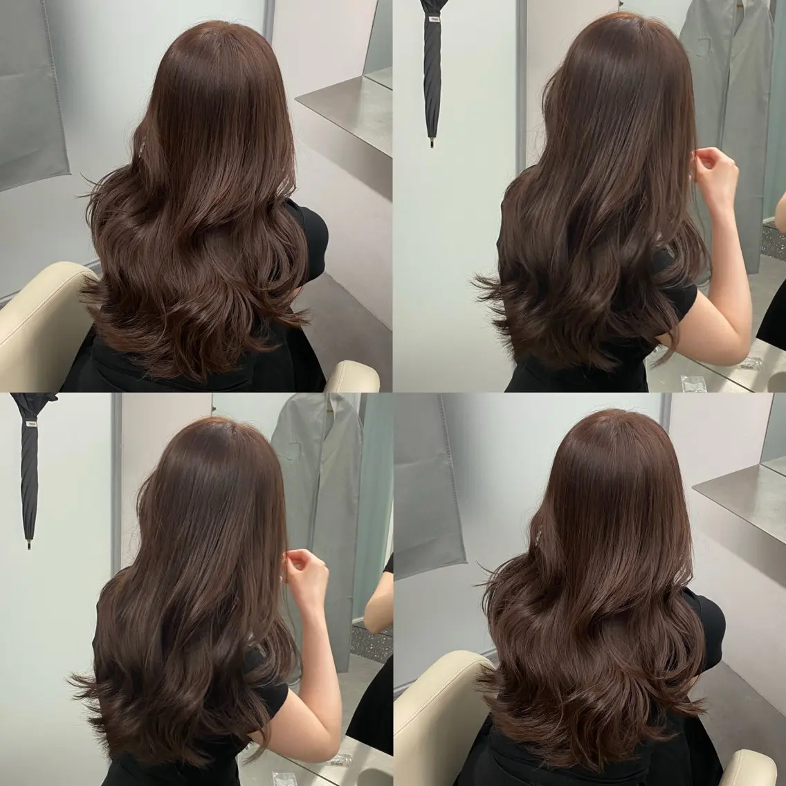 ロング カラー くびれヘア 韓国風ヘア レイヤーカット 江坂トレンド韓国風 髪質改善shinoのヘアスタイル