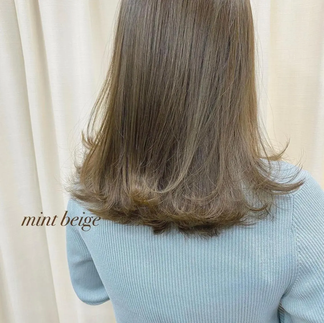 セミロング カラー ベージュカラー ミント ミントベージュ 鈴木早記 insta →saki_03sのヘアスタイル